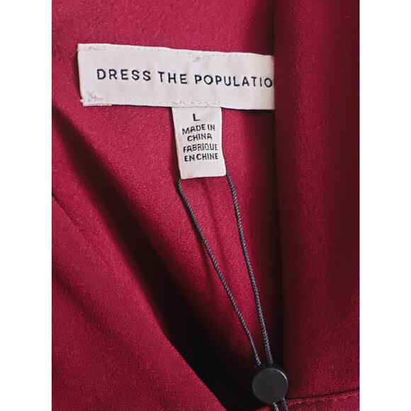 Dress The Population NWT Viola Gown Burgundy Size Large - Picture 10 of 11